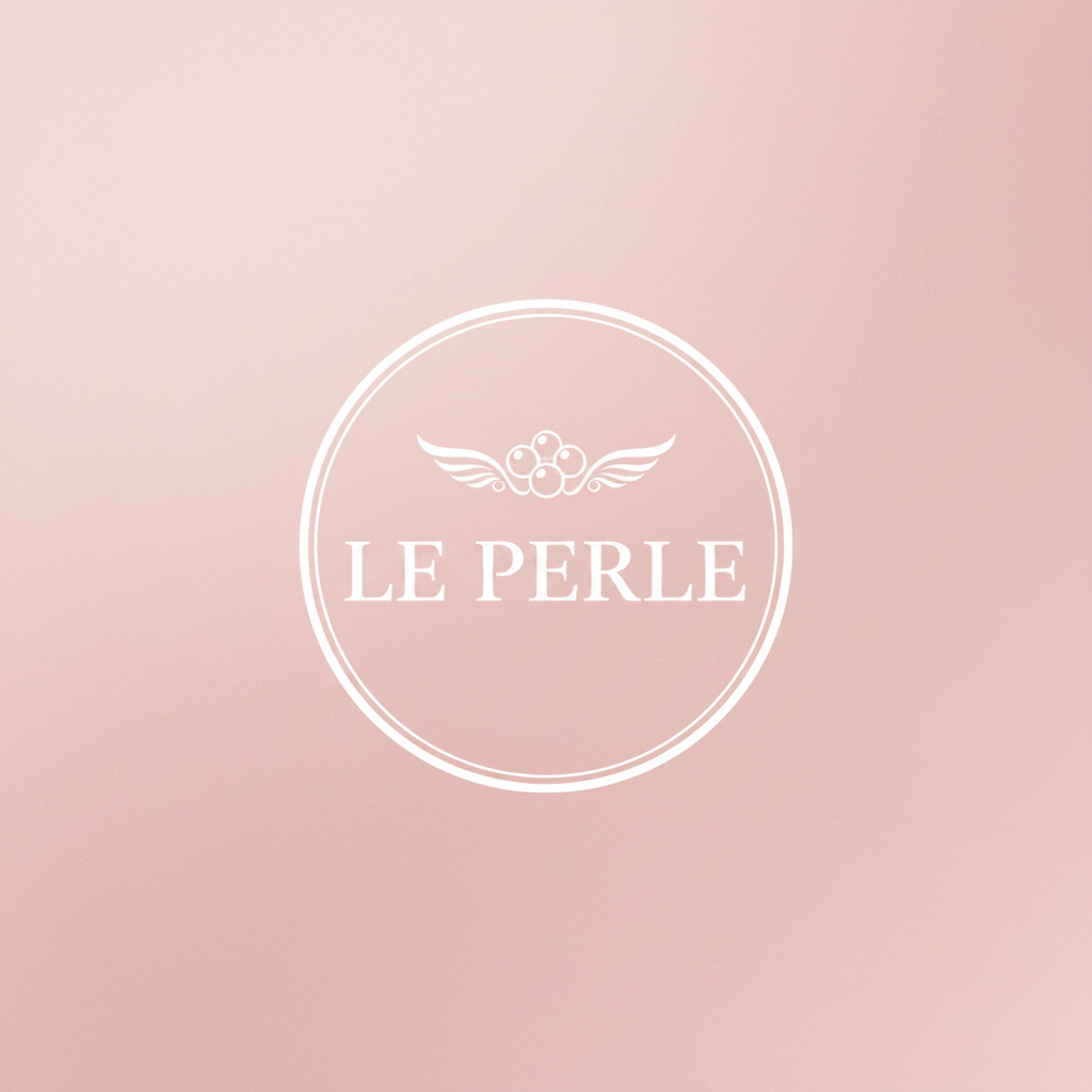 Logo Le Perle sfondo rosato