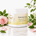 Scrub corpo Épure Body Scrub in barattolo bianco con etichetta oro chiaro, dettagli neri e formula esfoliante da 500 ml.